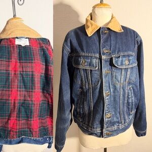 Vtg rustic blue denim jacket fully lined pockets unisex WM L Mens S Silver Spur